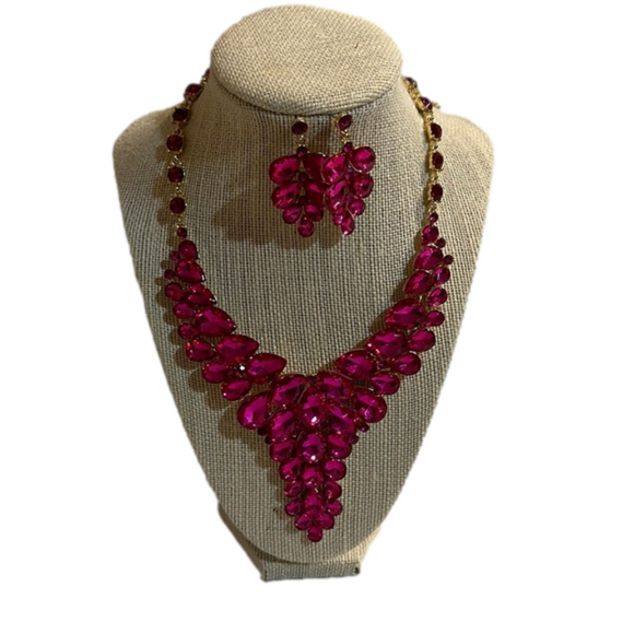 Miro collection Pink Diamond Necklace Set NEW - Picture 1 of 5